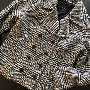 Banana Republic Olivia plaid cropped pea coat